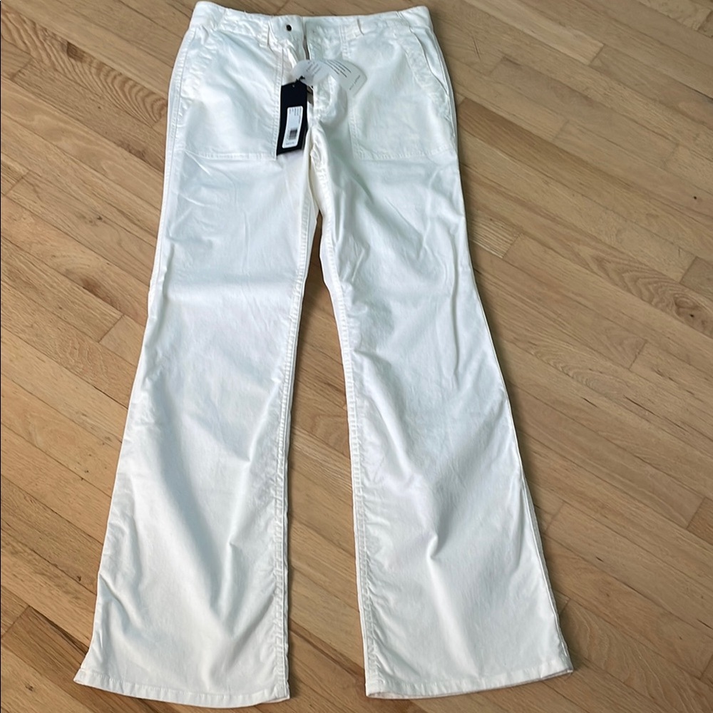 Nili Lotan White Flare & Wide Leg Jeans
